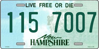 NH license plate 1157007
