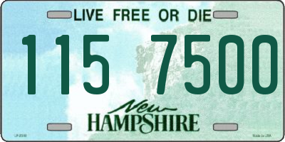 NH license plate 1157500
