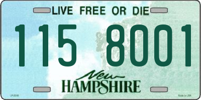 NH license plate 1158001