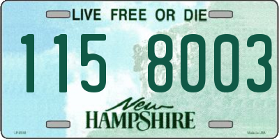 NH license plate 1158003