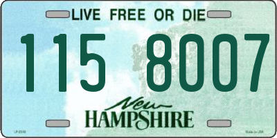 NH license plate 1158007