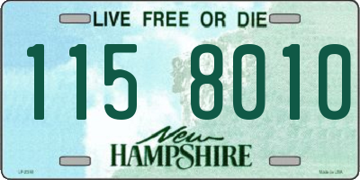 NH license plate 1158010