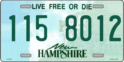 NH license plate 1158012