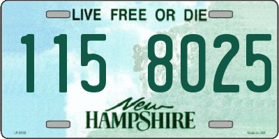 NH license plate 1158025
