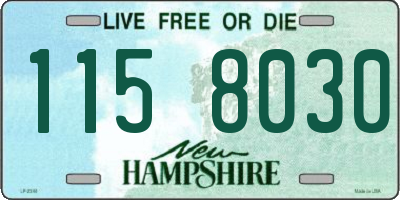 NH license plate 1158030
