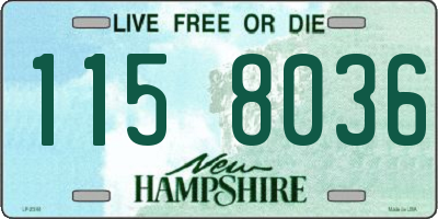 NH license plate 1158036