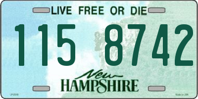 NH license plate 1158742