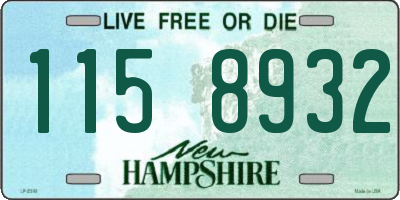 NH license plate 1158932