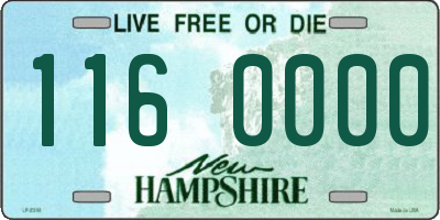 NH license plate 1160000