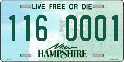 NH license plate 1160001