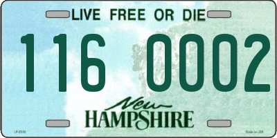 NH license plate 1160002