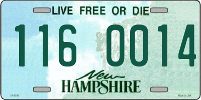 NH license plate 1160014