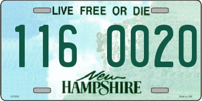 NH license plate 1160020