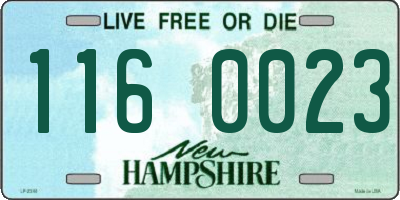 NH license plate 1160023