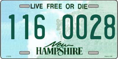 NH license plate 1160028