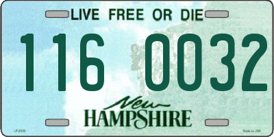 NH license plate 1160032