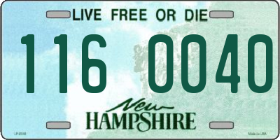 NH license plate 1160040