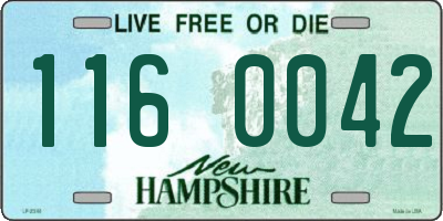 NH license plate 1160042