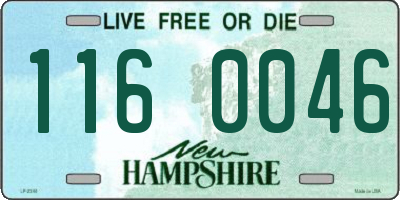 NH license plate 1160046