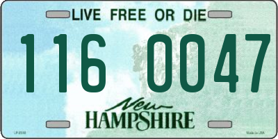 NH license plate 1160047