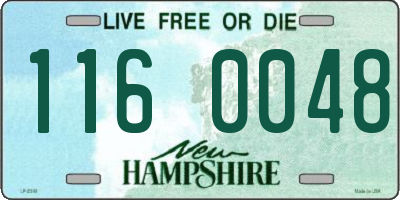NH license plate 1160048