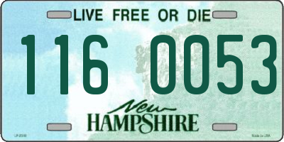 NH license plate 1160053