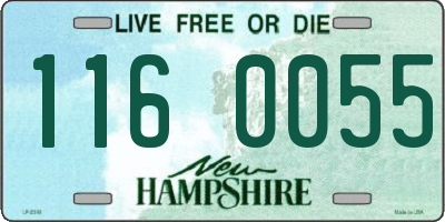 NH license plate 1160055