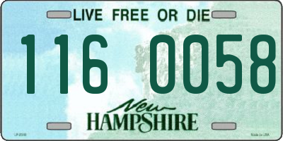NH license plate 1160058