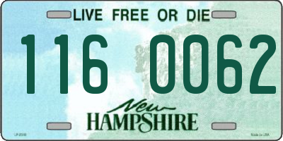 NH license plate 1160062