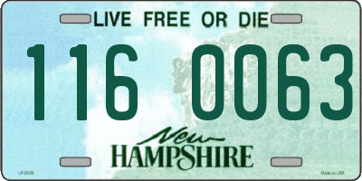 NH license plate 1160063