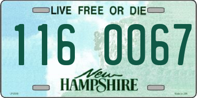 NH license plate 1160067