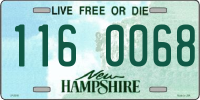 NH license plate 1160068