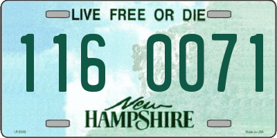 NH license plate 1160071