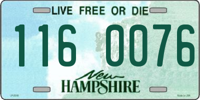 NH license plate 1160076
