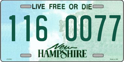 NH license plate 1160077