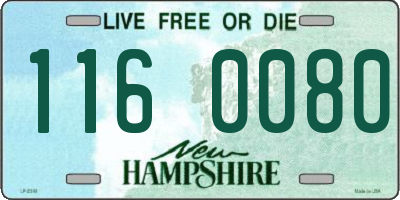 NH license plate 1160080