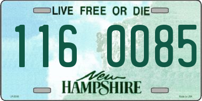 NH license plate 1160085