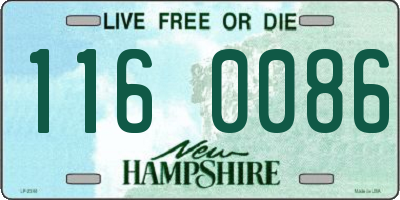 NH license plate 1160086
