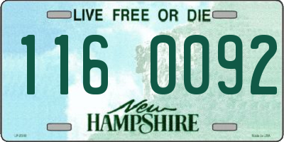 NH license plate 1160092