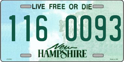 NH license plate 1160093