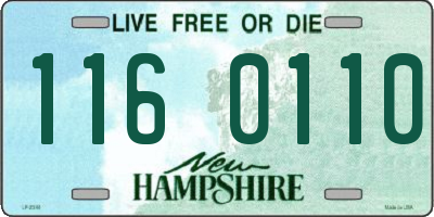 NH license plate 1160110