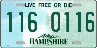 NH license plate 1160116