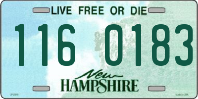 NH license plate 1160183