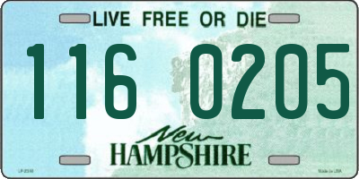 NH license plate 1160205