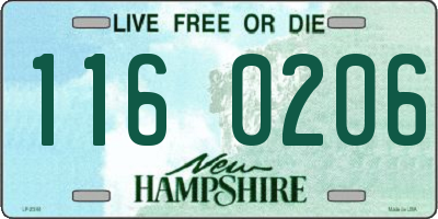 NH license plate 1160206