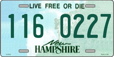 NH license plate 1160227