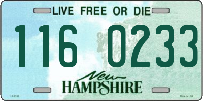NH license plate 1160233