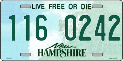 NH license plate 1160242