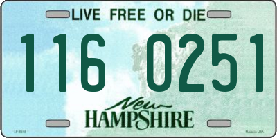 NH license plate 1160251