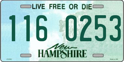 NH license plate 1160253